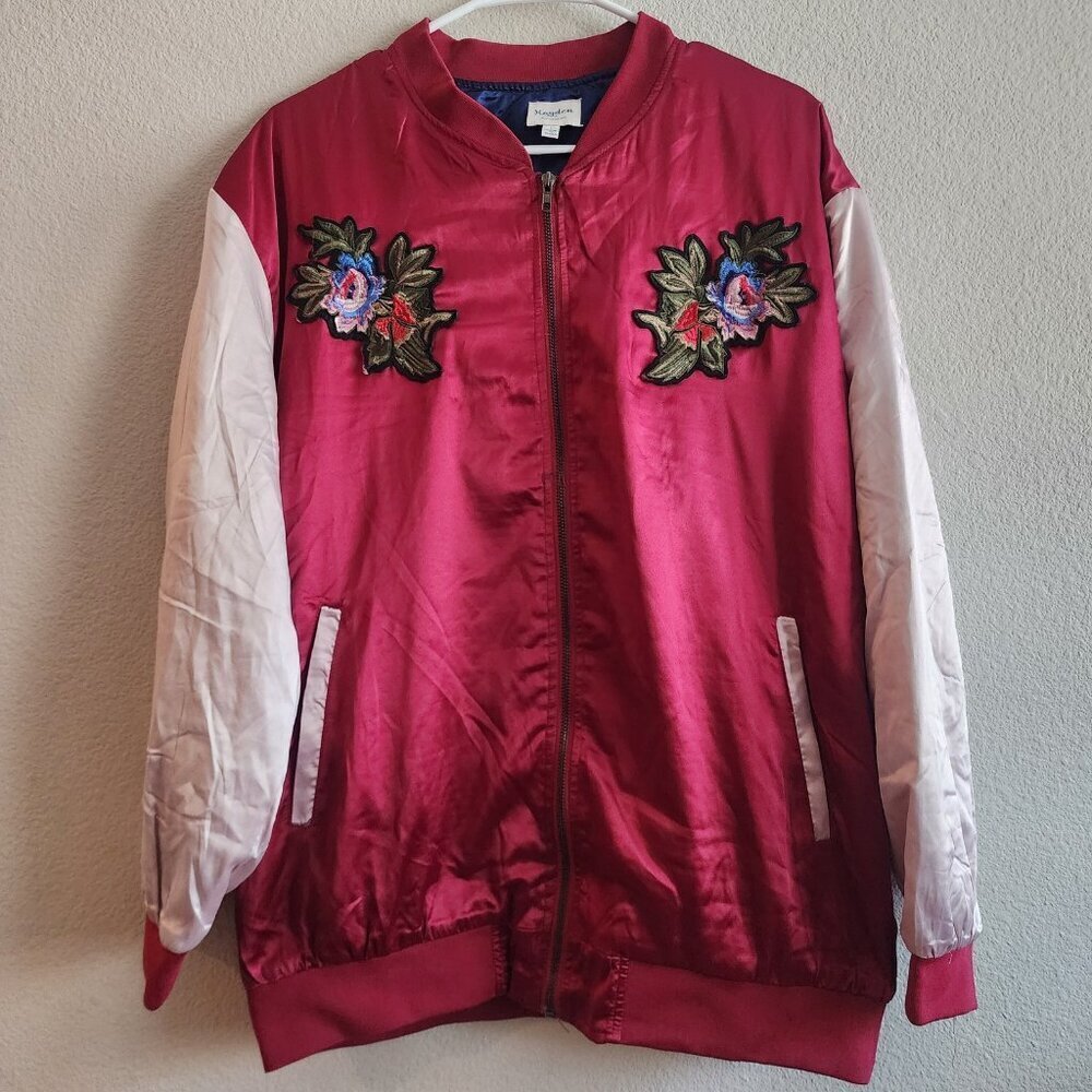 Hayden Los Angeles Jacket Womens Large Tiger Floral Embroidered Bomber